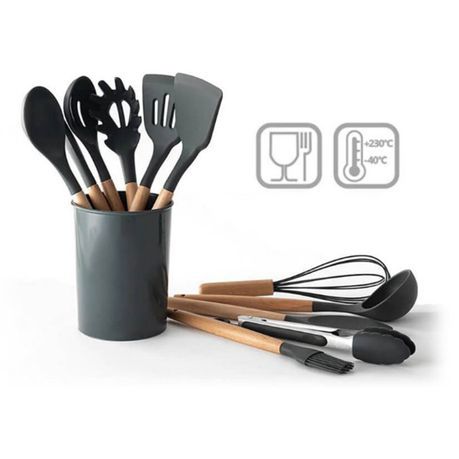 طقم أدوات مطبخ سيليكون 15 قطعة (Silicone Kitchen Utensil Set)_thumbnail_2