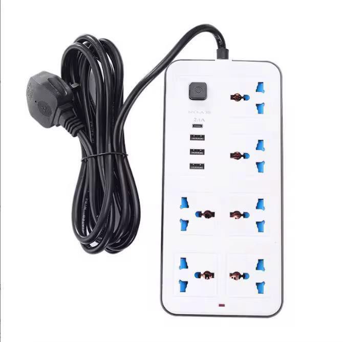 مشترك كهربائي بست منافذ و3 منافذ USB مع منفذ PD – موديل A38_thumbnail_0